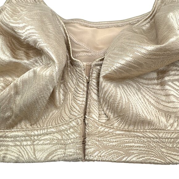 Playtex 18hr Wirefree Bra 38B Nude PowerSupport Front Close Smoothing E525 - Picture 4 of 15